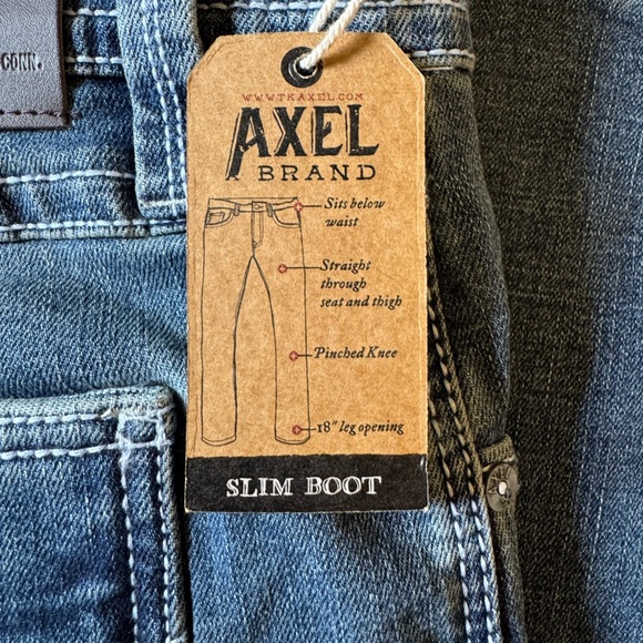 Axel Salto Blue Straight Jeans with Distinctive Stitching - Picture 3 of 6